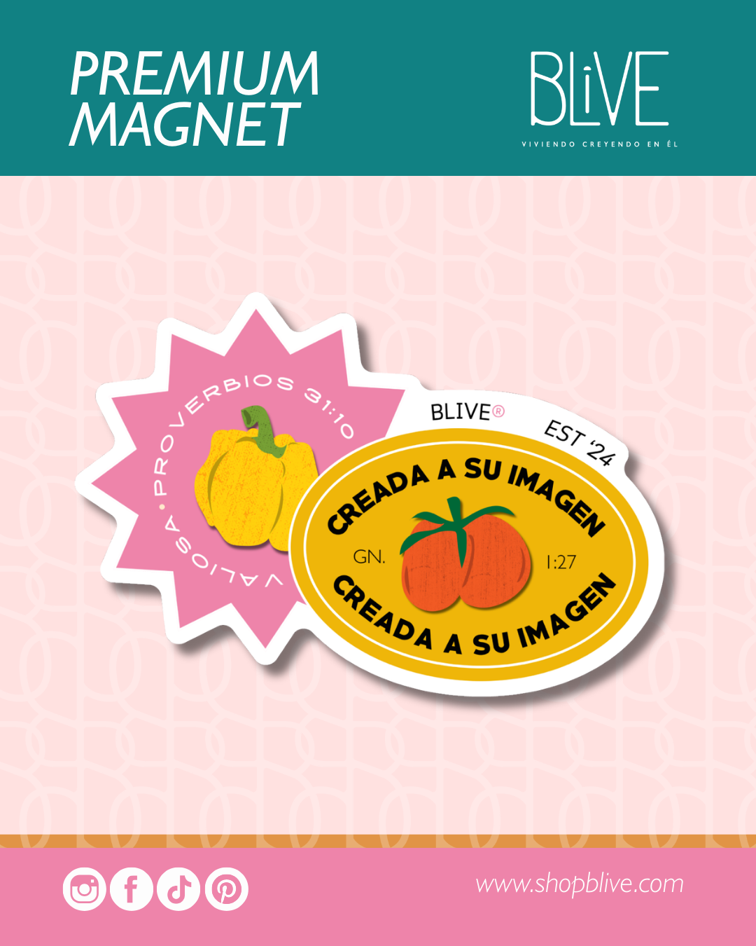 Valiosa y Creada a Su Imagen - Premium Magnet (11)